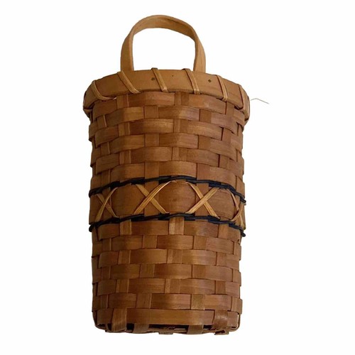Vintage Basket Flat Back Wall Hanging Basket With Handle Wov