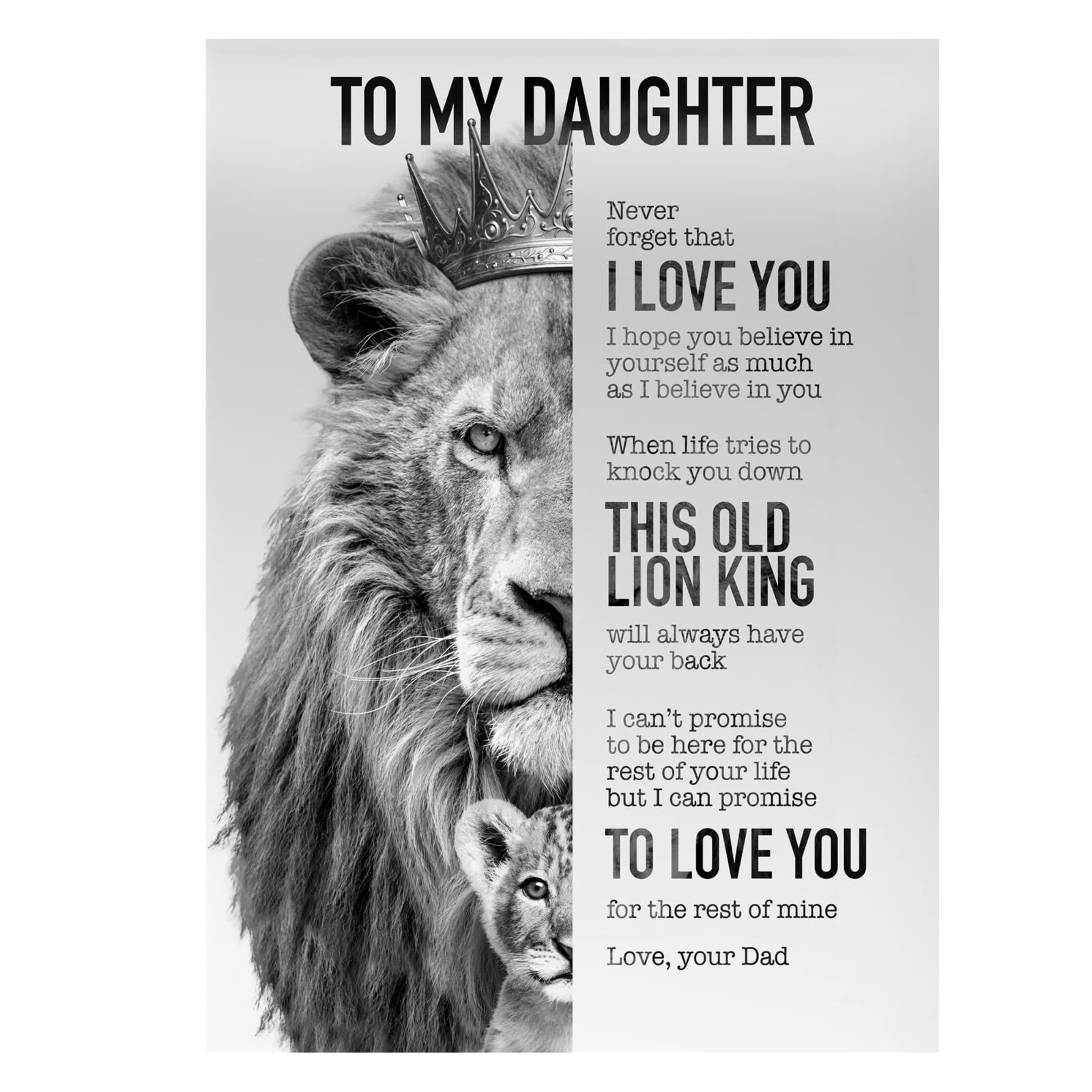 To My daughter - Never Forget That I Love You Poster Lion