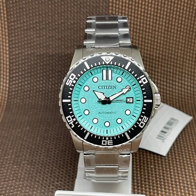 Pre-owned Citizen Nj0170-83x Cyan Dial Automatic Stainless Steel Analog Men's Dress Watch