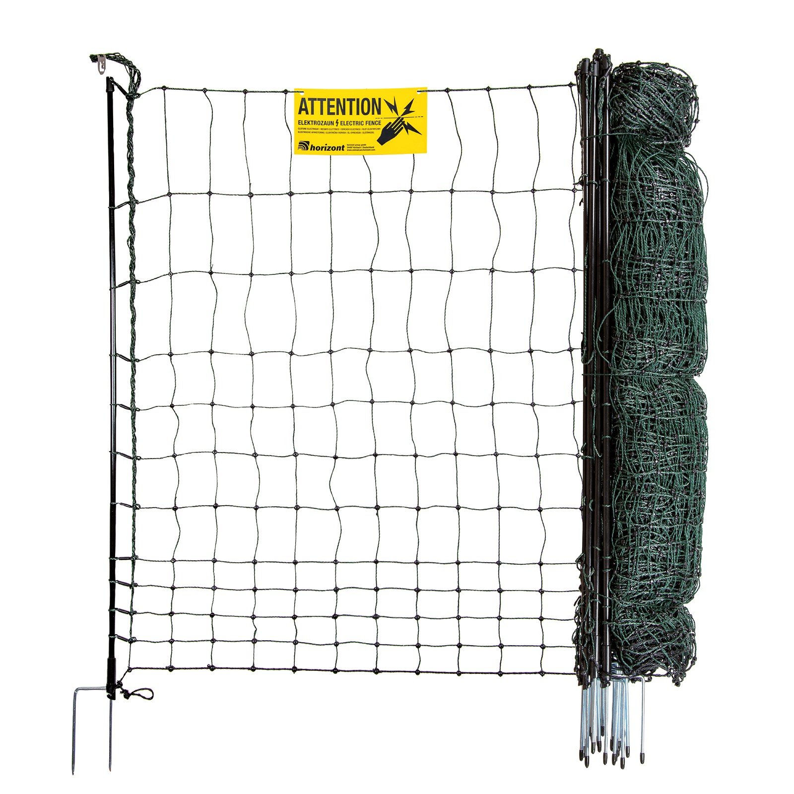 Geflügelnetz Hühnerzaun Geflügelzaun Elektrozaun Zaun Doppelspitze 25-50m 110cm