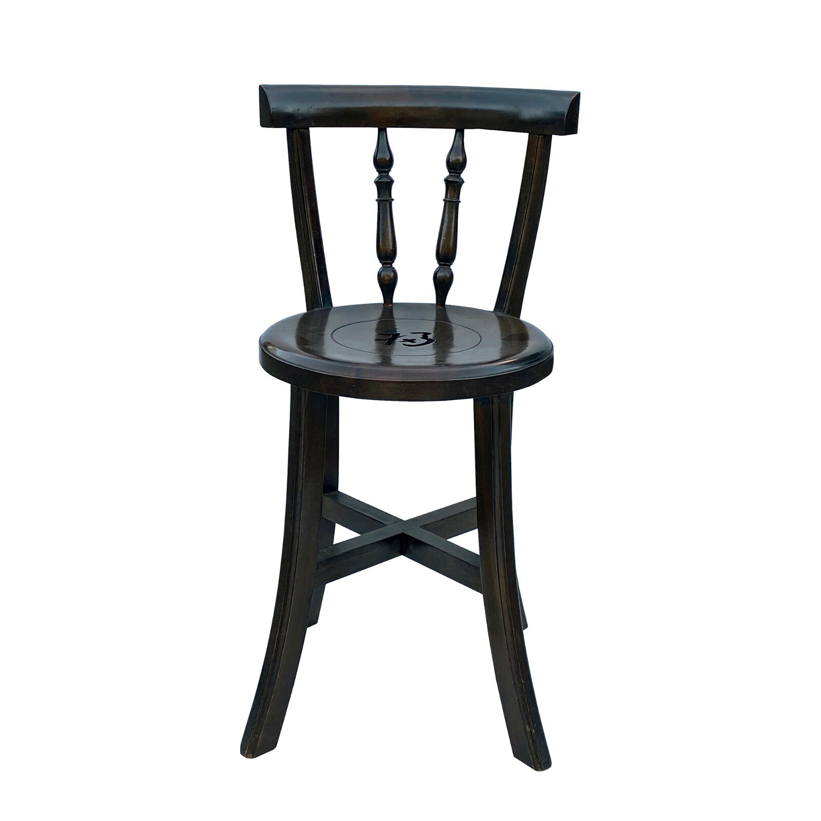 Chinese Handmade Round Brown Stain Fok Side Chair w Back cs5983 Chinese Handmade Round Brown Stain Fok Side Chair w Back cs5983