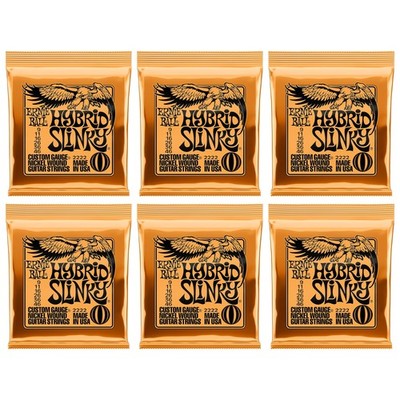 Ernie Ball Hybrid Slinky 2222 9-46 Nickel Wound Strings 6 Sets Pack Made In USA
