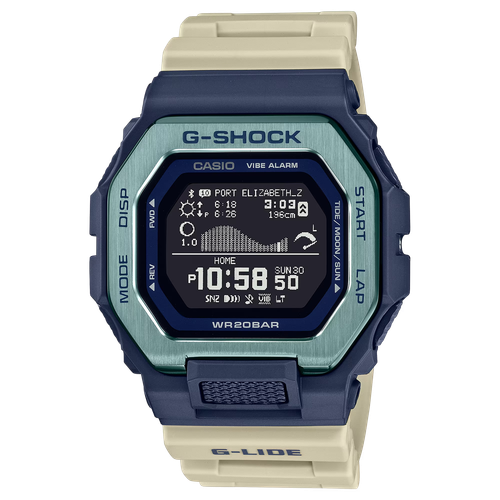 Pre-owned Casio G-shock Gbx100tt-2 Move G-lide Wave Monochrome Beige