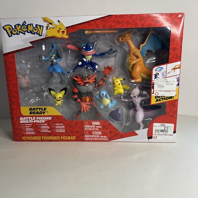 Jazwares Pokémon 10 Pack Battle Ready Battle Figure Multi Pack Pikachu Mewtwo