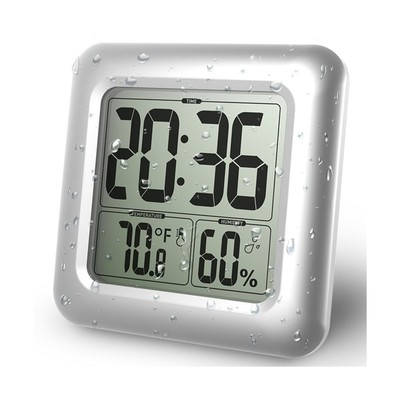 BALDR Digital Shower Clock, Splash-Proof Digital Clock for The Bathroom, Larg...