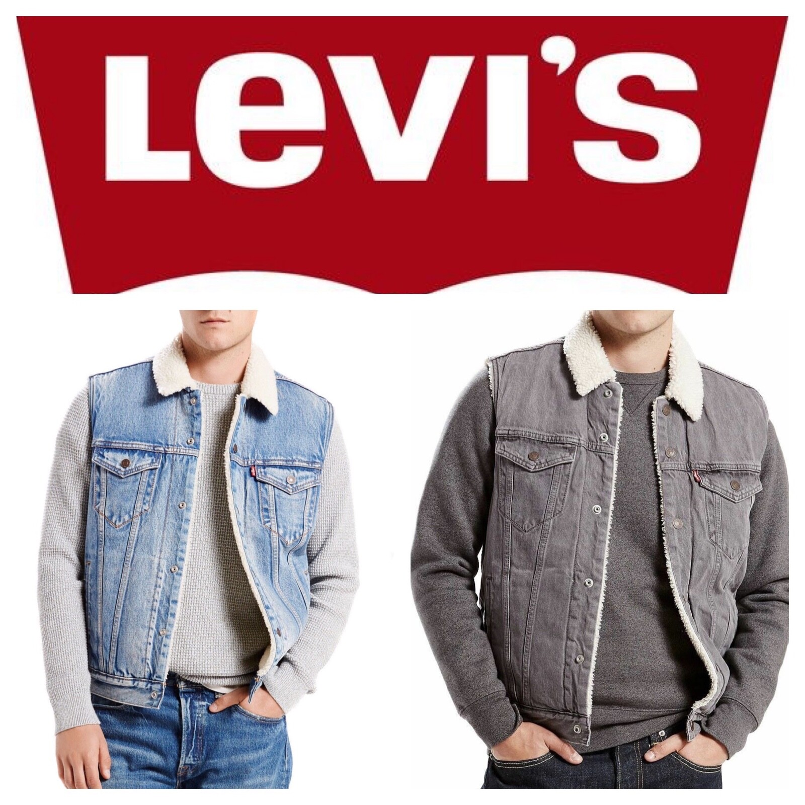 

Levis Sherpa Trucker Vest Обычный крой на кнопках спереди Sherpa Trucker Vest, Levi's Trucker