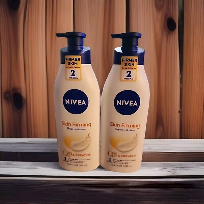 2X NIVEA Skin Firming Hydrate Body Lotion Q10 For Normal Skin 16.9oz- Lot Of 2