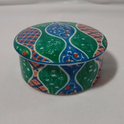 【極美品・未使用】tsuki_s_asi / asimocrafts ASHIBI JAPAN TRINKET BOX HAND PAINTED PORCELAIN VINTAGE 3.5