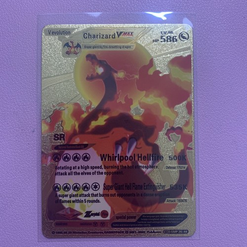 RARE Charizard VMAX Gold Foil Pokemon Card With Toploader | eBay