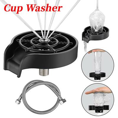 Automatic Glass Rinser Faucet Bottle Washer Kitchen Cup Cleaner Sink Attachment