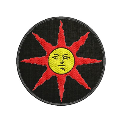 Sun Logo Patch Embroidered Iron-On Applique Backpack Jacket, Sci-Fi, Fantasy