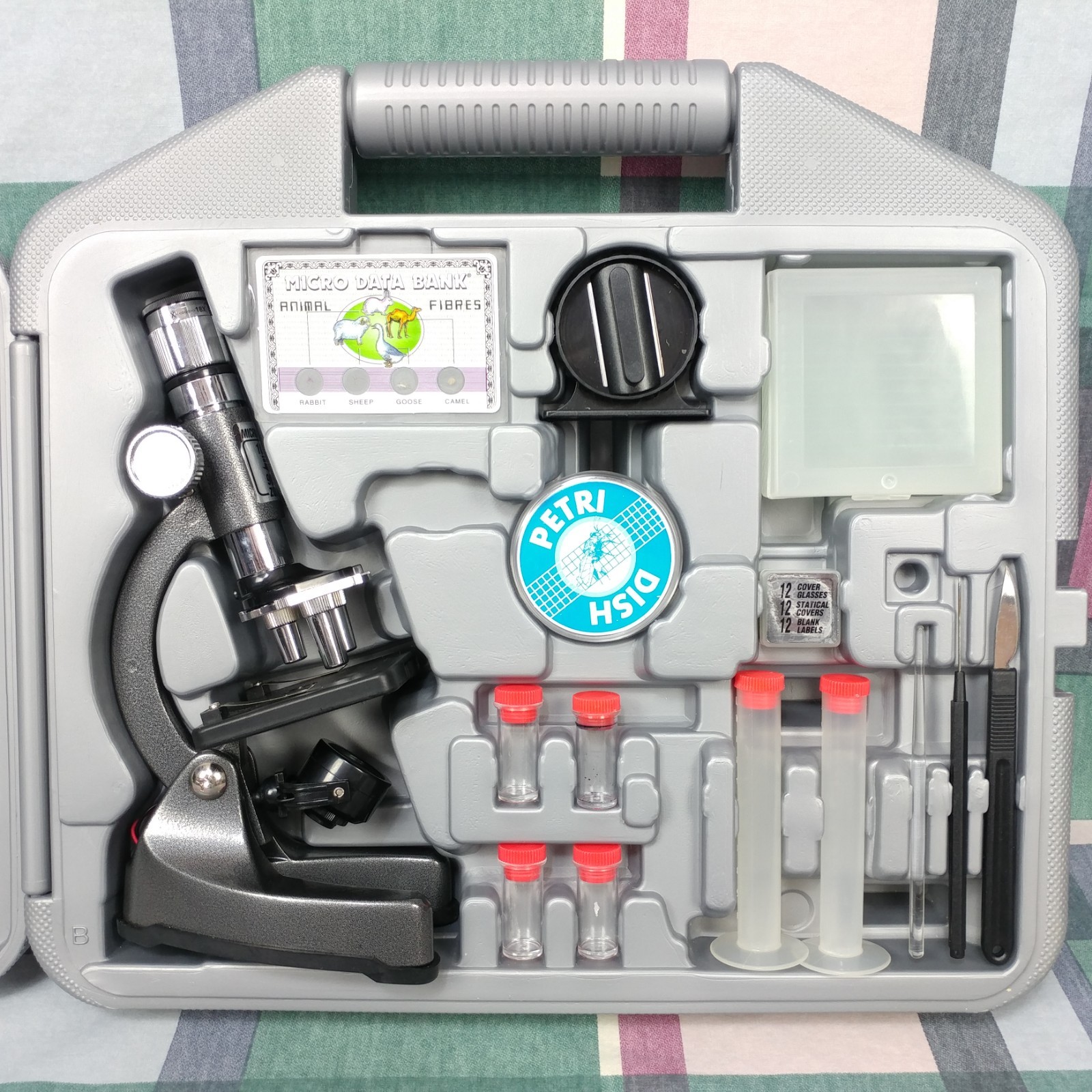 Battat Deluxe Microscope Set Diecast Body w/Light & Mirror Case Tested & Working