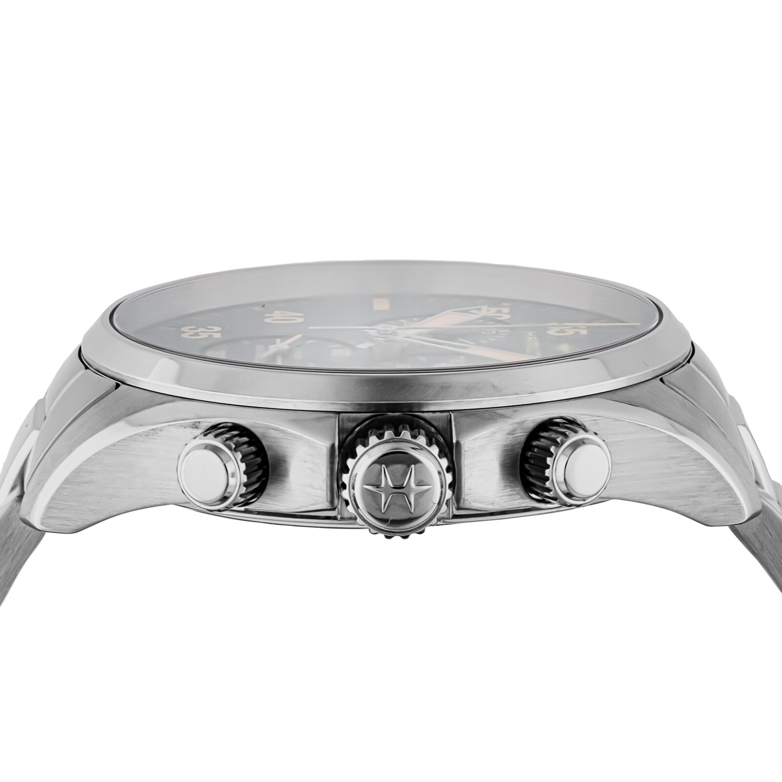Pre-owned Hamilton H76722131 Kahki Aviation Black Quartz Stainless Steel