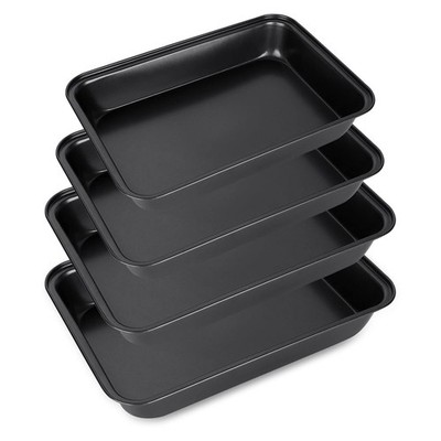 FWEEK 4 Piece Baking Trays for Oven Non Stick Roasting Tins- Heavy Duty Carbo...