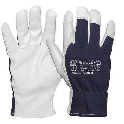 Arbeitshandschuhe Leder Handschuhe Ziegenleder Montage Lederhandschuhe Baumwolle