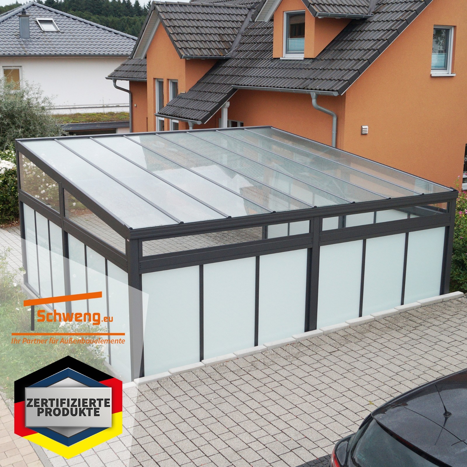 CARPORT GLAS 600cm X 400cm INKL MONTAGE Überdachung