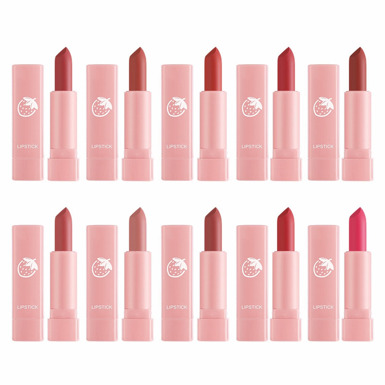 10 Pink Cute Mini Lipstick Gift Box Set Small Sample Small Lipstick Fruit Hot
