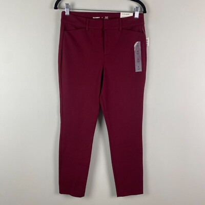 Old Navy High-Waisted Pixie Skinny Ankle Pants Size 6 Wine Stain Never Fade