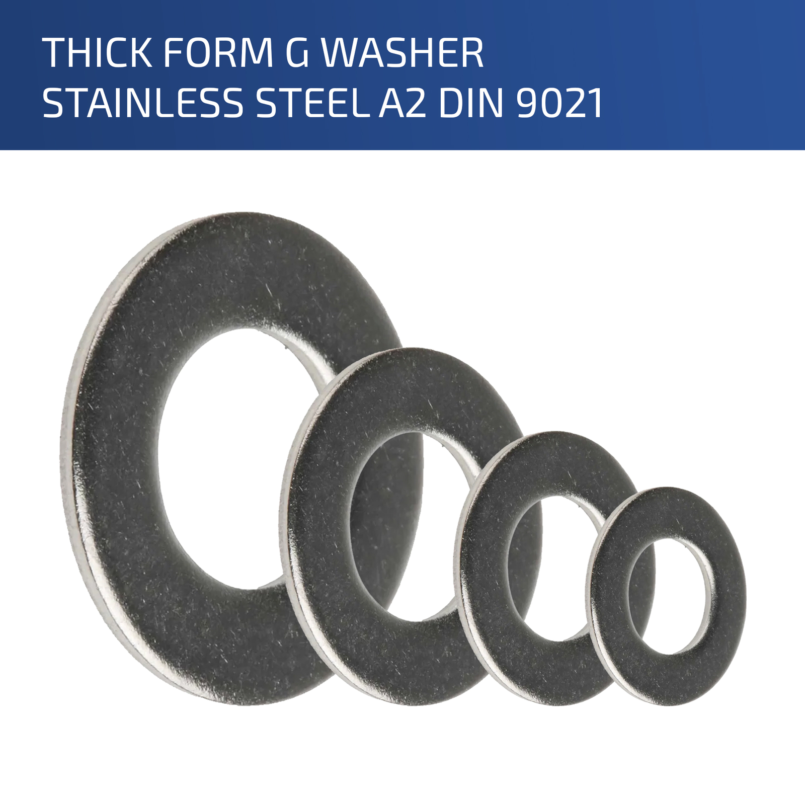 M6 - 6mm FLAT THICK FORM G WASHER STAINLESS STEEL DIN 9021