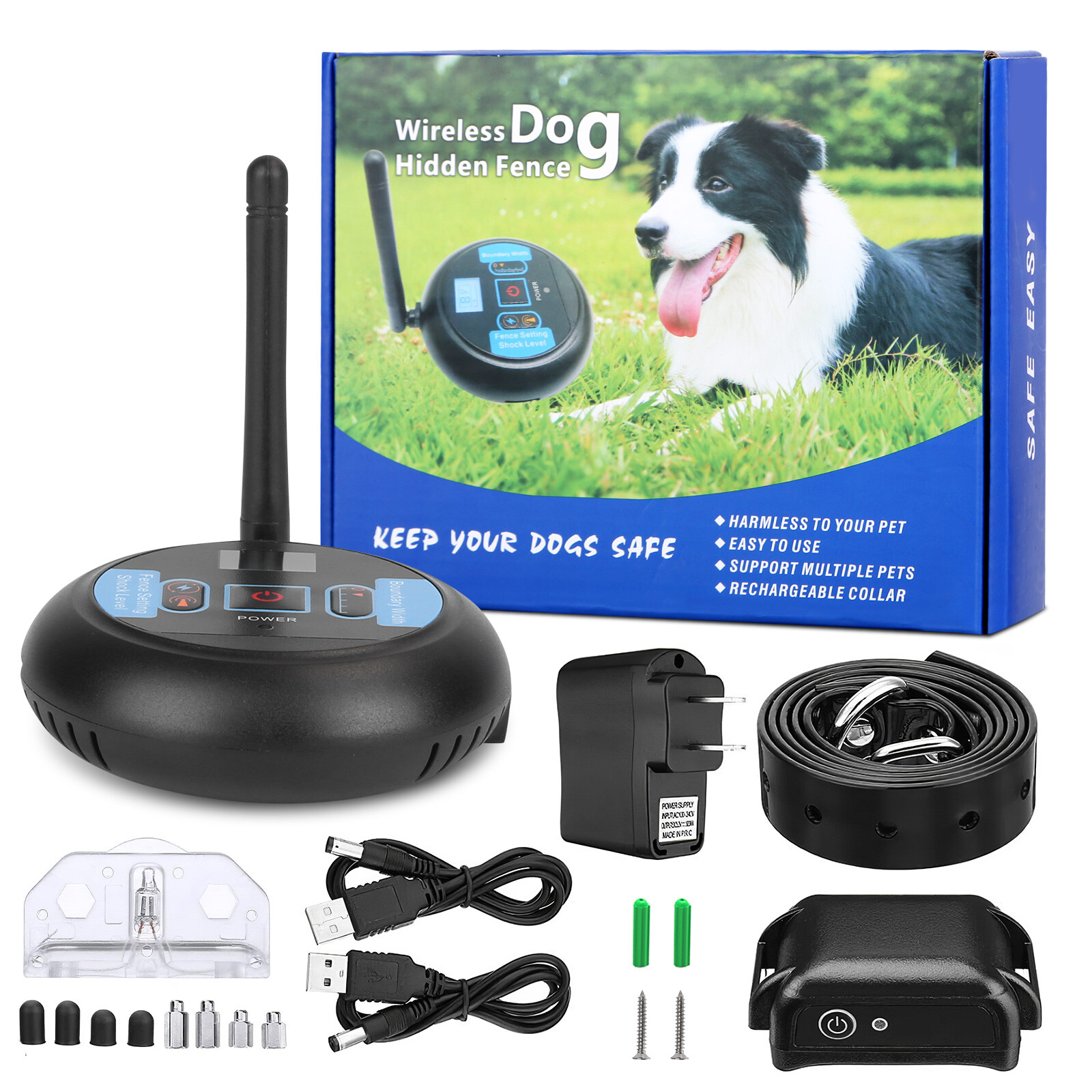 System Pet Containment Training Shock Collar For 1/2/3 Dogs