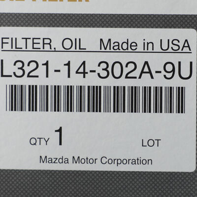 NEW OEM Mazda 2003-2011 Mazda3 Mazda6 Engine Oil Filter ELement L321-14-302A-9U