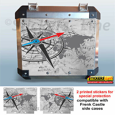 Adesivi valigie Mod. Frenk Castle sfondo mappa BMW KTM GUZZI HONDA bags stickers