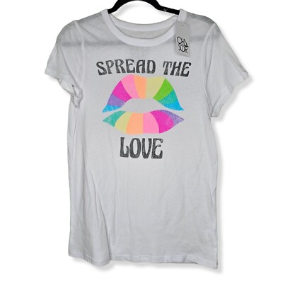 Chaser Size Large Spread The Love Tee Rainbow Lip Short Sleeve Graphic Tee