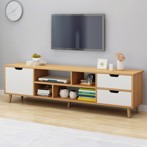 Tv Media Console Table W/ Storage Shelf & 3 Drawers For Livi
