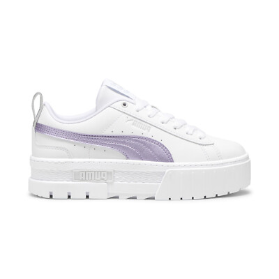 Женские кроссовки Puma Mayze Glow-Up 39838402 из белой кожи в стиле лайфстайл