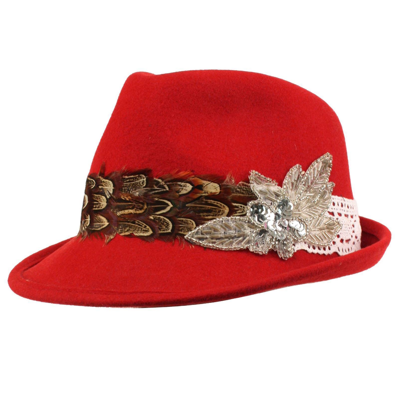 Fedora/Trilby 100% lã Chapéus para mulheres