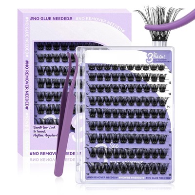 Self Adhesive Eyelashes Extension Kit 90 PCS Self Adhesive Lashes D Curl Glue...