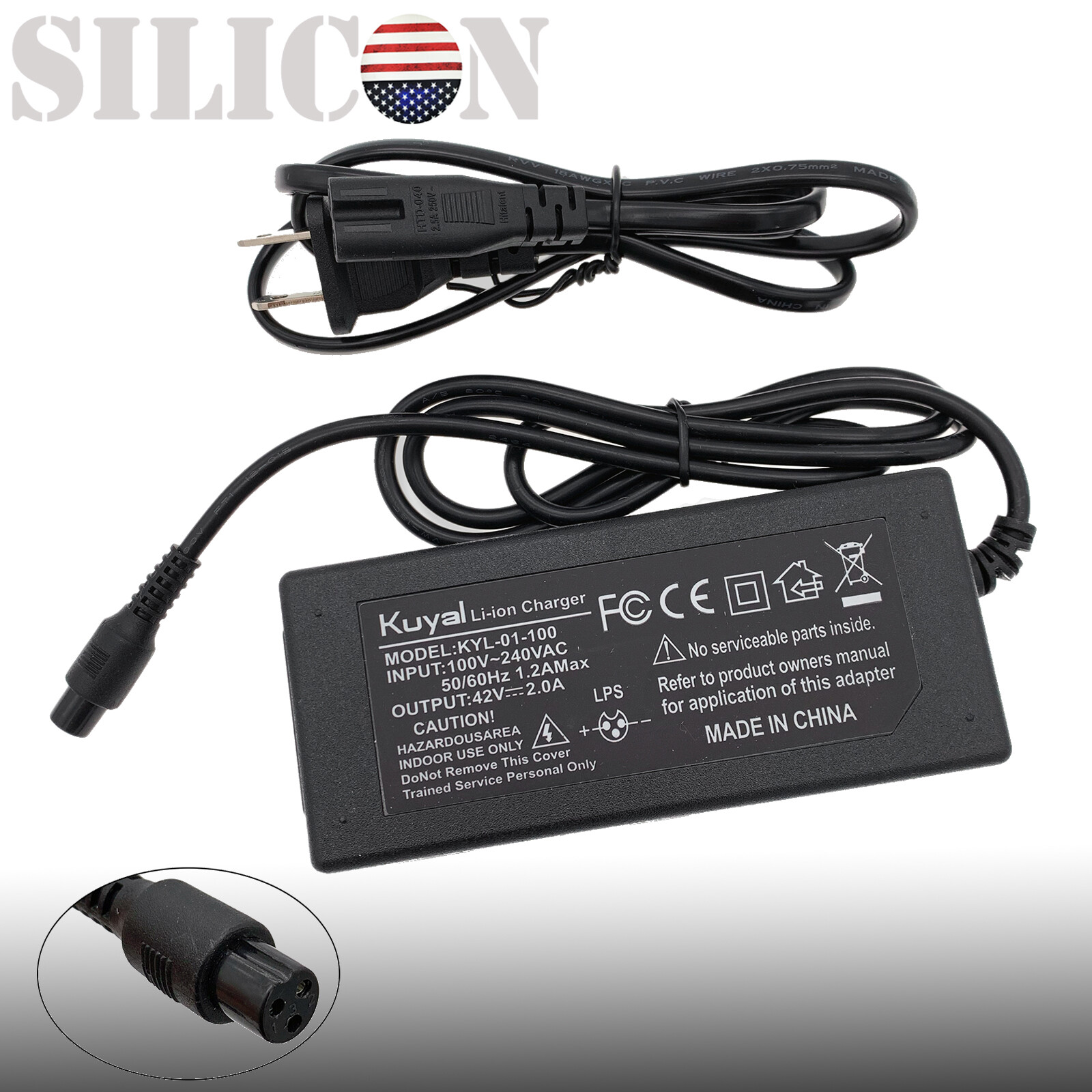 42V Scooter Universal Charger For 2 Wheels Smart Self Balancing Unicycle Scooter