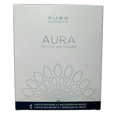 Melaleuce Aura Petite Diffuser Set of 2 PURE Essential Oils Aroma Therapy NEW