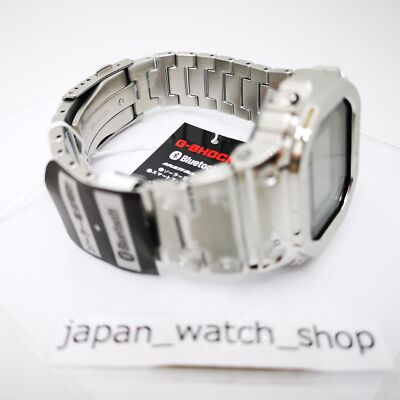 Pre-owned Casio G-shock Gmw-b5000d-1jf Silver Bluetooth Full Metal Men's Watch In Box