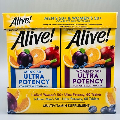 Nature s Way Alive! Men s 50+ and Women's 50+ Ultra Potency 2 Pack x 60Ct Ex3/24