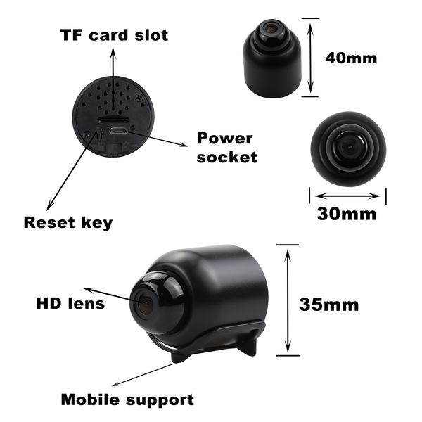 Mini Spy Camera WiFi HD 1080P Hidden IP Night Vision Camcorder Home Security Cam - Image 37