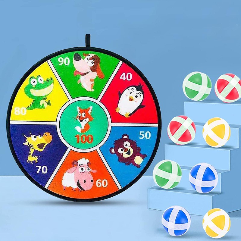 For Kids Safe Cartoon Dartboard Toy With 8 Sticky-balls Indoor