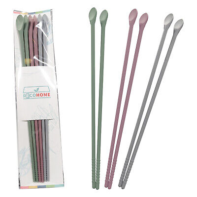 RECOHOME 12 Inches Long Silicone Cooking Chopsticks Nonslip Reusable Chop sticks