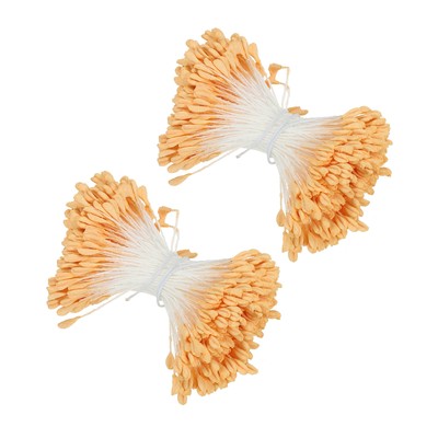 2.5mm Double Heads Flower Stamen, 680 Pcs Artificial Flower Stamen Pistil Yellow