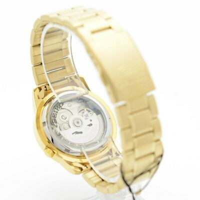 Pre-owned Seiko 5 Snkk22k1 Automatic Gold-tone Stainless Steel Black Analog Men's Watch