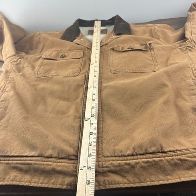 Woolrich Jacket Mens XL Canvas Sherpa Lined Trucker Work Jacket Brown - Image 5