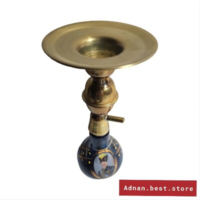 vintage original hooka blue glass shisha old islamic turkish king