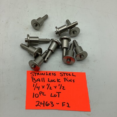 Stainless ball lock quick release pin 1/4 X 1/2 X 1/2(10 Pc In Lot) 2463-F-1
