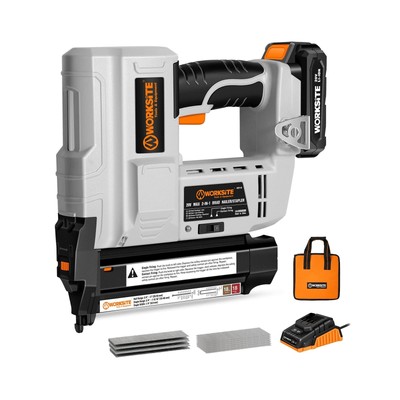 WORKSITE Cordless Brad Nailer, 18 Gauge 2 in 1 Cordless Nail Gun/Staple Gun w...