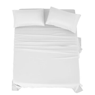 Bamboo Blend Bed Sheet Set 4 Piece Breathable Deep Pocket Soft Luxury Sheets