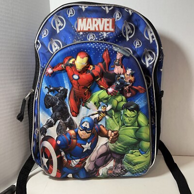 Disney Marvel Avengers Captain American Ironman Backpack Quilted Pre Owned B19