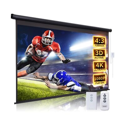 120 Inch Projector Screen Motorized 4:3 HD Electric Rising Projector Screen P...
