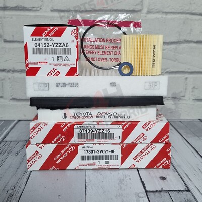 TOYOTA AURIS SERVICE FILTERS 2010-2017 HYBRID GENUINE OIL AIR CABIN FILTER 