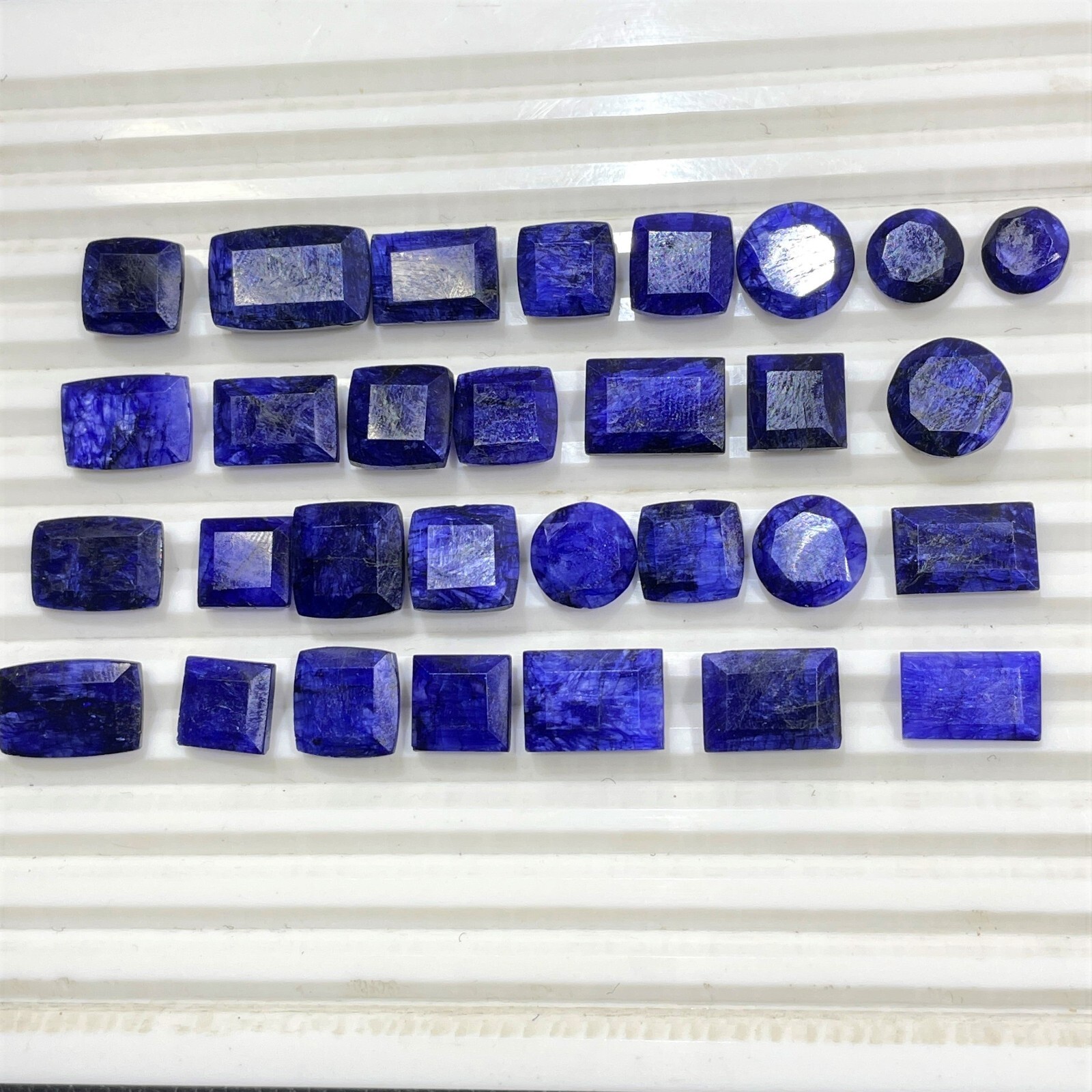 Natural-Dyed Blue Sapphire Corundum Faceted Astrology Gemstone Bracelet Supply