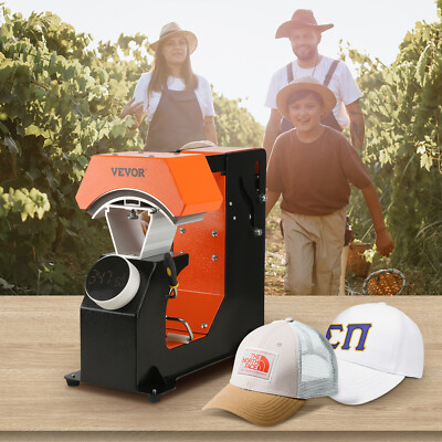 VEVOR Hat Heat Press Auto Cap Heat Press 3 Heating Pads Sublimation Transfer